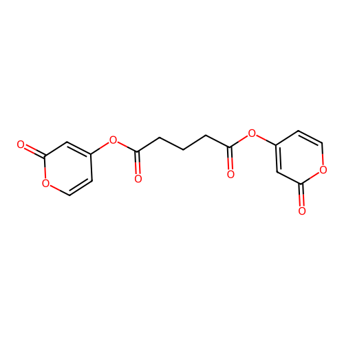Bis(2-oxopyran-4-yl) pentanedioate structure