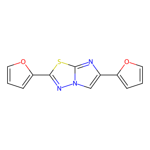 2,6-Di(2-furyl)imidazo[2,1-b][1,3,4]thiadiazole structure