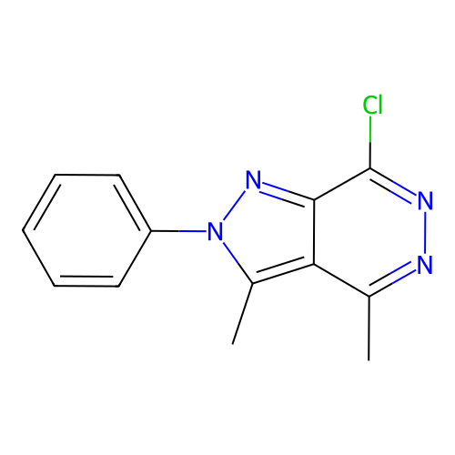 7-chloro-3,4-dimethyl-2-phenyl-2H-pyrazolo[3,4-d]pyridazine structure