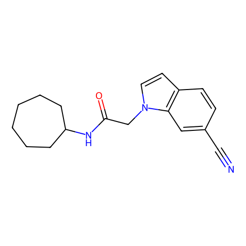 2-(6-氰基-1H-吲哚-1-基)-N-环庚基乙酰胺 structure