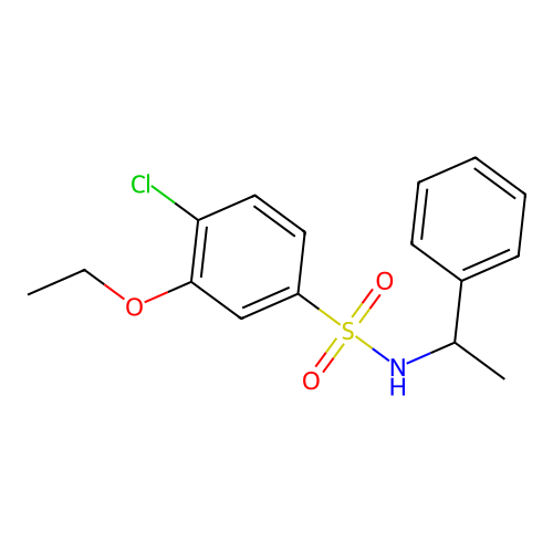 4-chloro-3-ethoxy-N-(1-phenylethyl)benzenesulfonamide structure