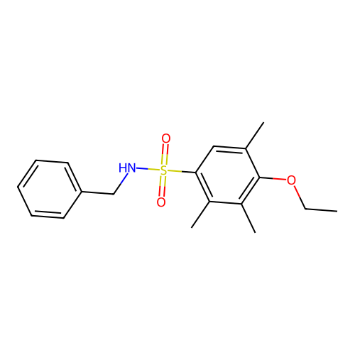 N-benzyl-4-ethoxy-2,3,5-trimethylbenzenesulfonamide structure