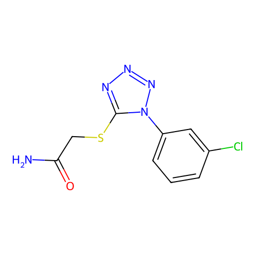 2-{[1-(3-chlorophenyl)-1H-tetraazol-5-yl]thio}acetamide structure