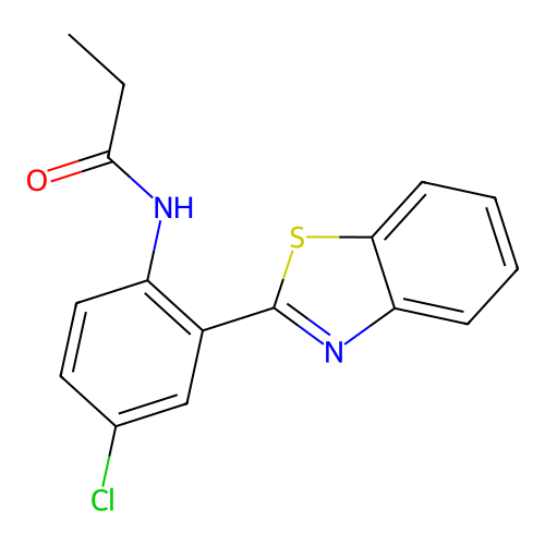 N-[2-(1,3-benzothiazol-2-yl)-4-chlorophenyl]propanamide structure