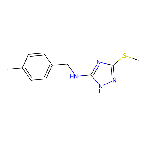 N-(4-methylbenzyl)-N-[3-(methylsulfanyl)-1H-1,2,4-triazol-5-yl]amine structure