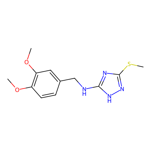 N-(3,4-dimethoxybenzyl)-3-(methylthio)-1H-1,2,4-triazol-5-amine structure