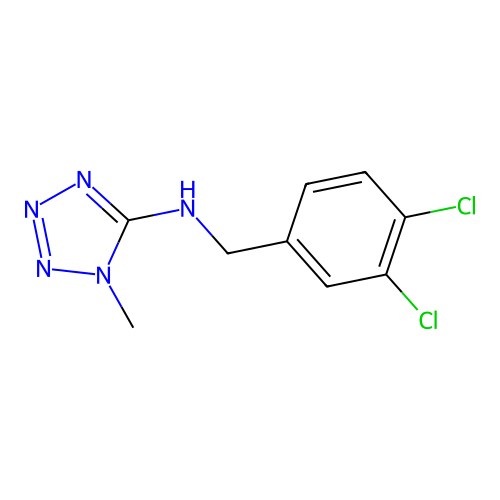 N-(3,4-dichlorobenzyl)-N-(1-methyl-1H-tetraazol-5-yl)amine structure