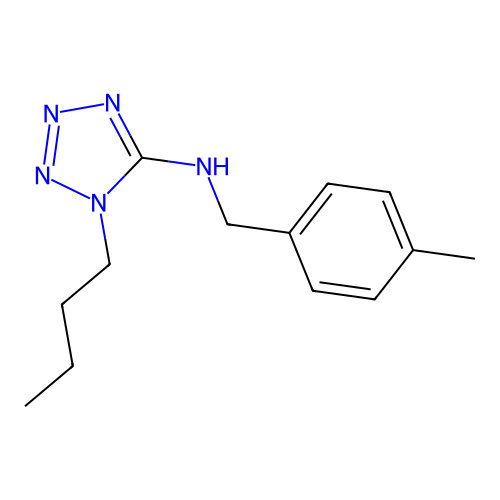 1-butyl-N-(4-methylbenzyl)-1H-tetrazol-5-amine structure