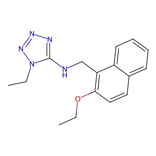 N-[(2-ethoxynaphthalen-1-yl)methyl]-1-ethyltetrazol-5-amine structure