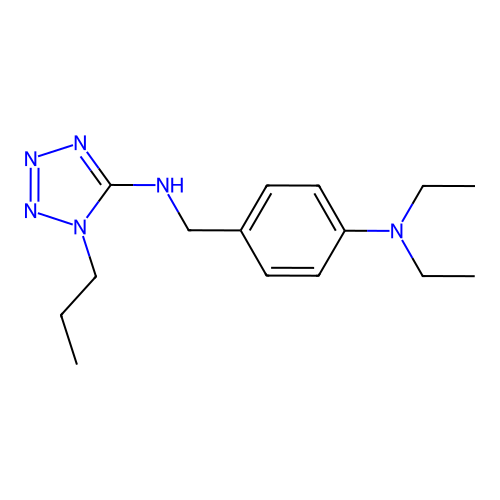 N-[4-(diethylamino)benzyl]-1-propyl-1H-tetrazol-5-amine structure