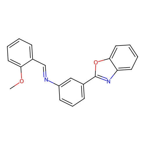 3-(1,3-benzoxazol-2-yl)-N-(2-methoxybenzylidene)aniline structure