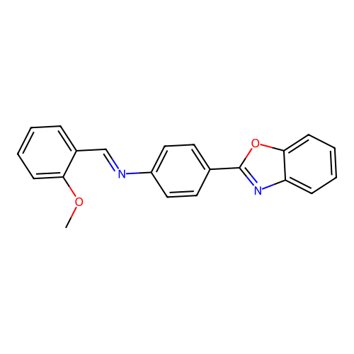 4-(1,3-benzoxazol-2-yl)-N-(2-methoxybenzylidene)aniline structure