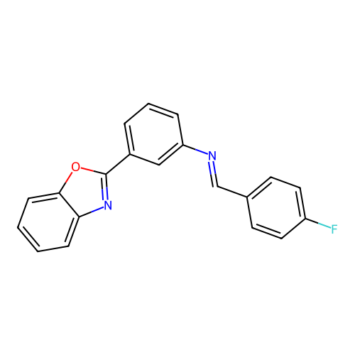 3-(1,3-benzoxazol-2-yl)-N-(4-fluorobenzylidene)aniline structure