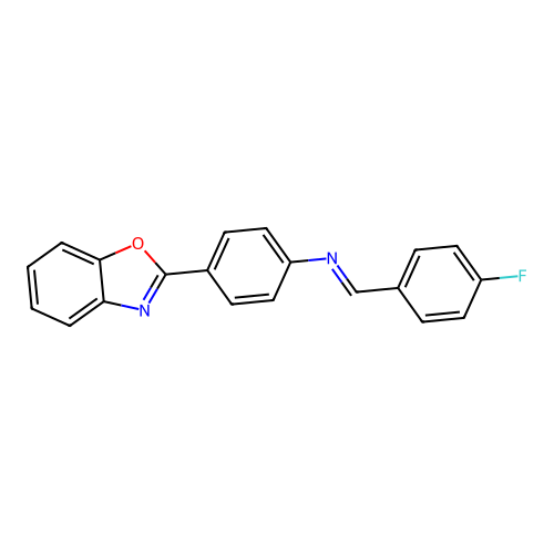 4-(1,3-benzoxazol-2-yl)-N-(4-fluorobenzylidene)aniline structure