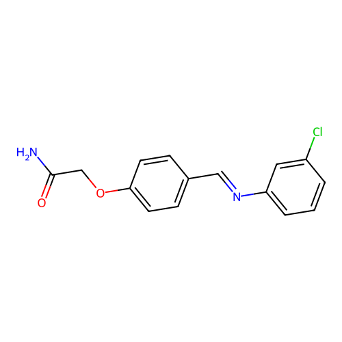 2-(4-{[(3-Chlorophenyl)imino]methyl}phenoxy)acetamide structure