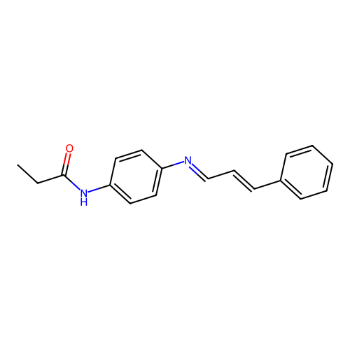 N-[4-(cinnamylideneamino)phenyl]propanamide structure