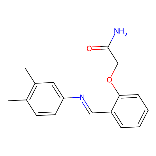 2-(2-{[(3,4-Dimethylphenyl)imino]methyl}phenoxy)acetamide structure
