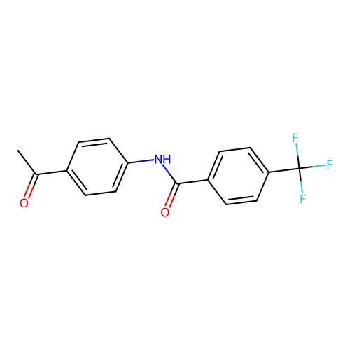 N-(4-acetylphenyl)-4-(trifluoromethyl)benzamide structure