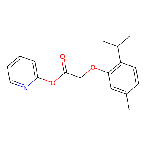2-Pyridinyl (2-isopropyl-5-methylphenoxy)acetate structure