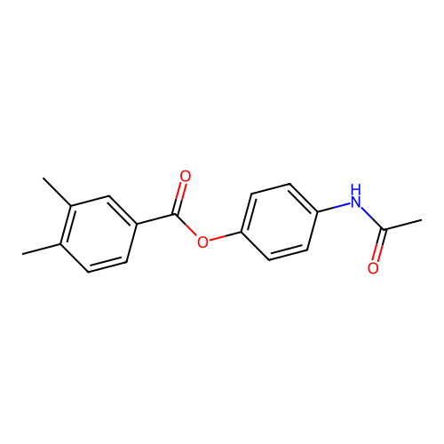 (4-Acetamidophenyl) 3,4-dimethylbenzoate structure