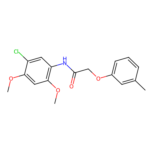N-(5-chloro-2,4-dimethoxyphenyl)-2-(3-methylphenoxy)acetamide structure