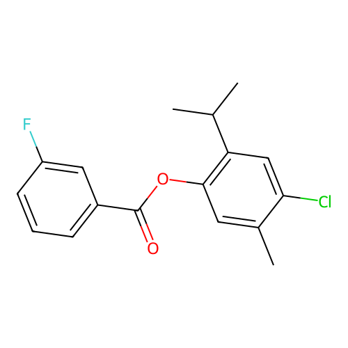 4-Chloro-2-isopropyl-5-methylphenyl 3-fluorobenzoate structure