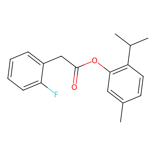 2-Isopropyl-5-methylphenyl(2-fluorophenyl)acetate structure