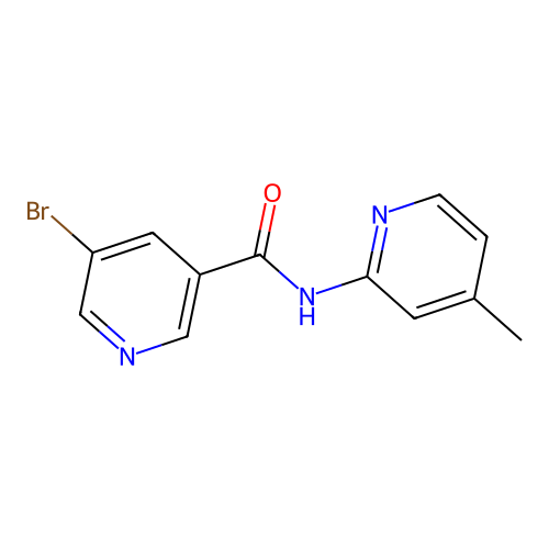 5-bromo-N-(4-methyl-2-pyridinyl)nicotinamide structure