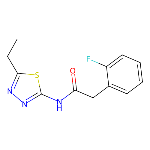 N-(5-ethyl-1,3,4-thiadiazol-2-yl)-2-(2-fluorophenyl)acetamide structure