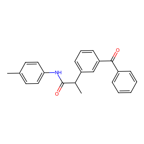 2-(3-benzoylphenyl)-N-(4-methylphenyl)propanamide structure