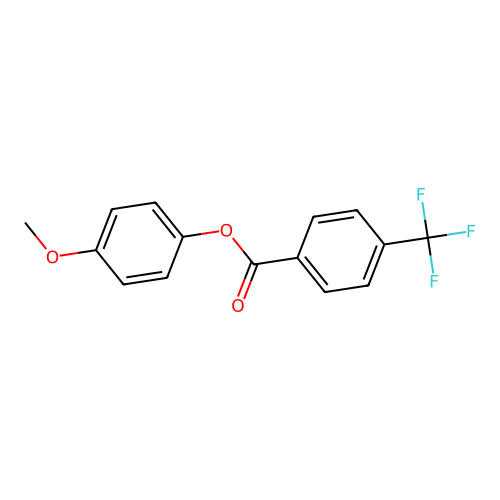 4-Trifluoromethylbenzoic acid, 4-methoxyphenyl ester structure