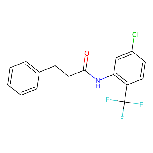 N-[5-chloro-2-(trifluoromethyl)phenyl]-3-phenylpropanamide structure