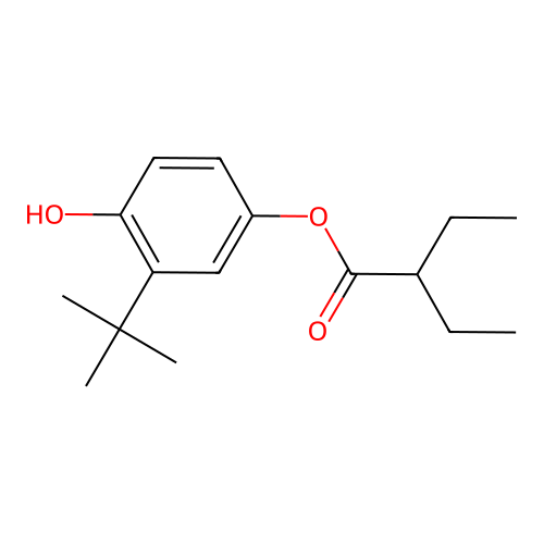 3-Tert-butyl-4-hydroxyphenyl 2-ethylbutanoate structure