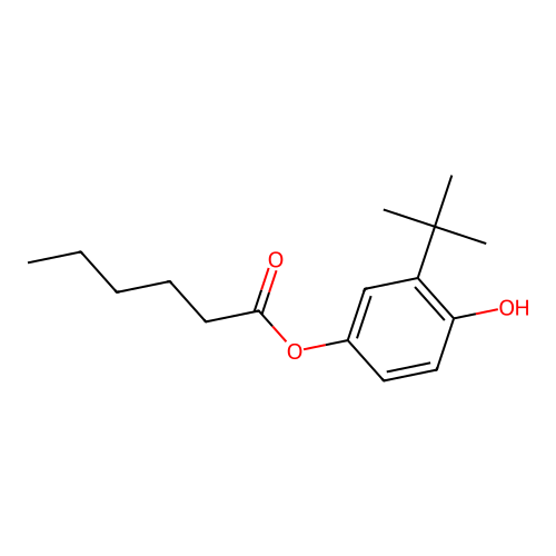 3-Tert-butyl-4-hydroxyphenyl hexanoate structure