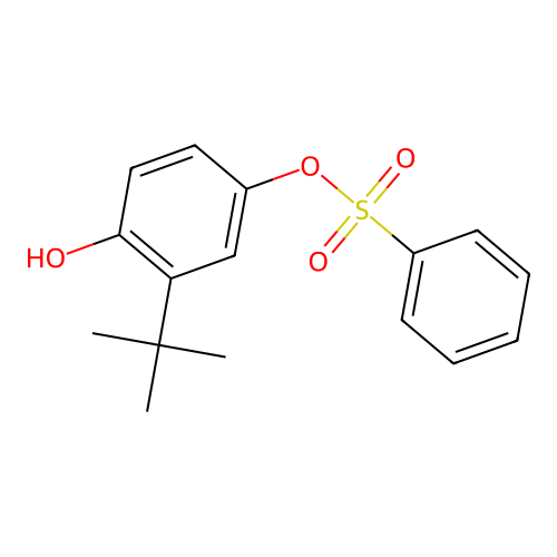 3-Tert-butyl-4-hydroxyphenyl benzenesulfonate structure