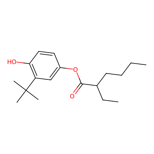 3-Tert-butyl-4-hydroxyphenyl 2-ethylhexanoate structure