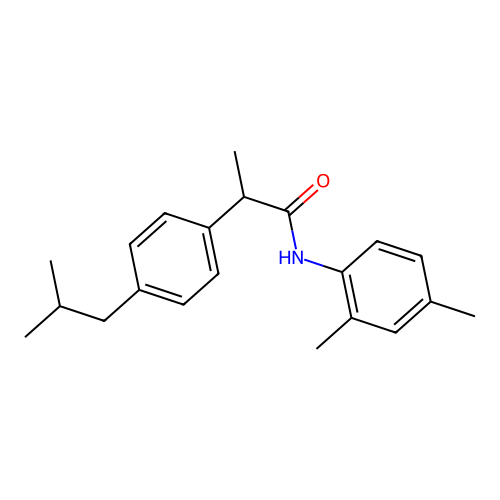N-(2,4-dimethylphenyl)-2-(4-isobutylphenyl)propanamide structure