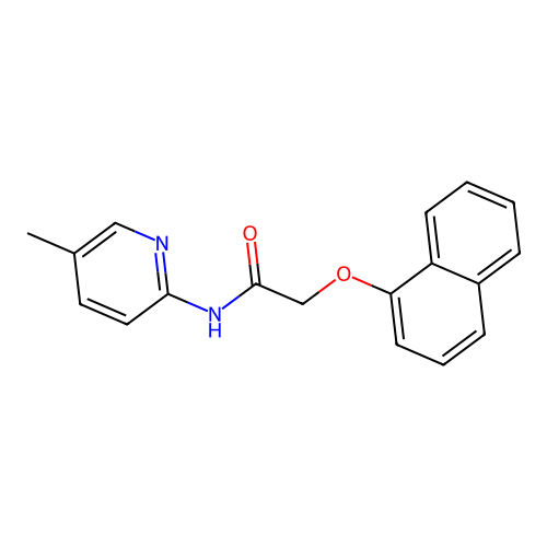 N-(5-methyl-2-pyridinyl)-2-(1-naphthyloxy)acetamide structure