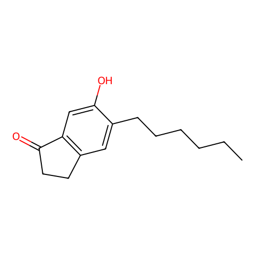 5-Hexyl-6-hydroxyindan-1-one structure