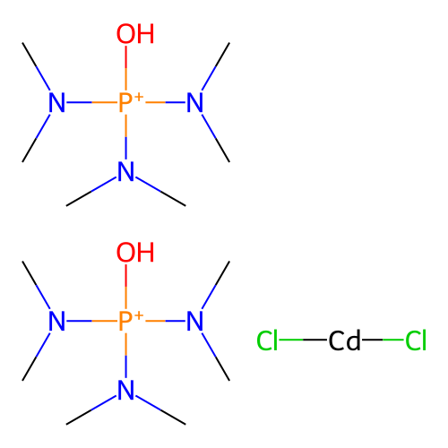 Dichlorocadmium;bis(tris(dimethylamino)-hydroxyphosphanium) structure