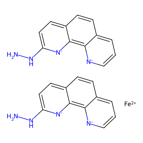 Iron(2+);bis(1,10-phenanthroline-1,10-diid-2-ylhydrazine) structure