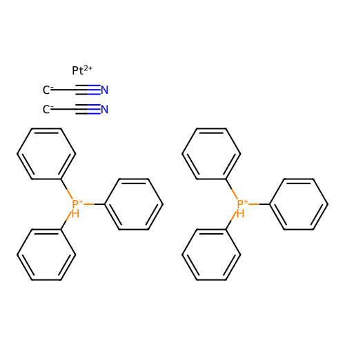 Bis(acetonitrile);platinum(2+);bis(triphenylphosphanium) structure