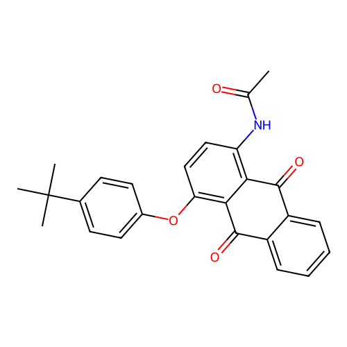 N-[4-(4-tert-butylphenoxy)-9,10-dioxo-9,10-dihydroanthracen-1-yl]acetamide structure