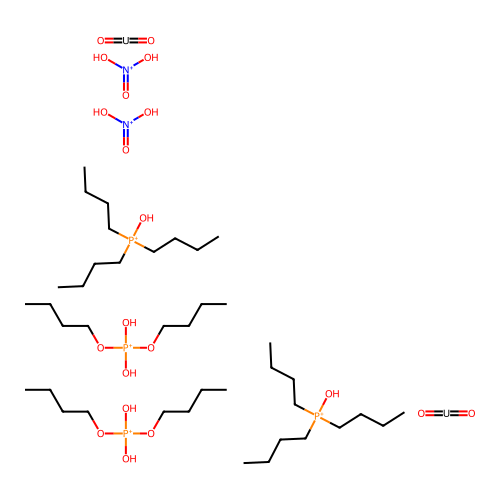 Dibutoxy-dihydroxy-phosphanium; Dihydroxy-oxo-azanium; Dioxouranium; Tributyl-hydroxy-phosphanium structure