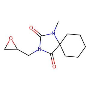 1,3-Diazaspiro(4.5)decane-2,4-dione, 3-(2,3-epoxypropyl)-1-methyl- structure