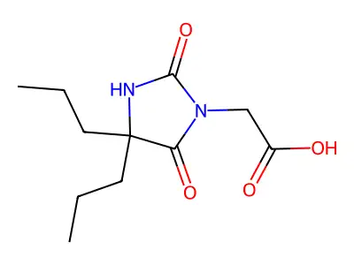 (2,5-Dioxo-4,4-dipropylimidazolidin-1-yl)acetic acid structure