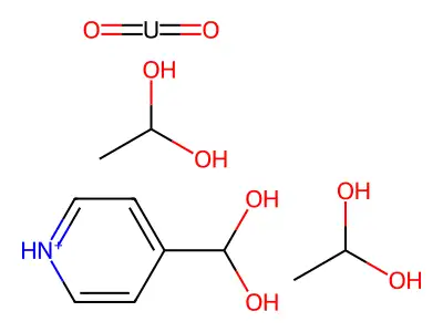 Dioxouranium;bis(ethane-1,1-diol);pyridin-1-ium-4-ylmethanediol structure