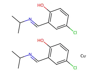 Bis(4-chloro-2-(propan-2-yliminomethyl)phenol);copper structure