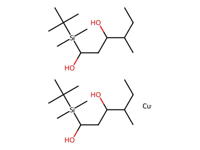 Bis(1-[tert-butyl(dimethyl)silyl]-4-methylhexane-1,3-diol);copper structure