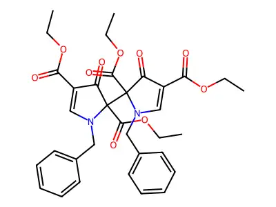 Tetraethyl 1,1'-dibenzyl-3,3'-dioxo-1,1',3,3'-tetrahydro-2H,2'H-[2,2'-bipyrrole]-2,2',4,4'-tetracarboxylate structure